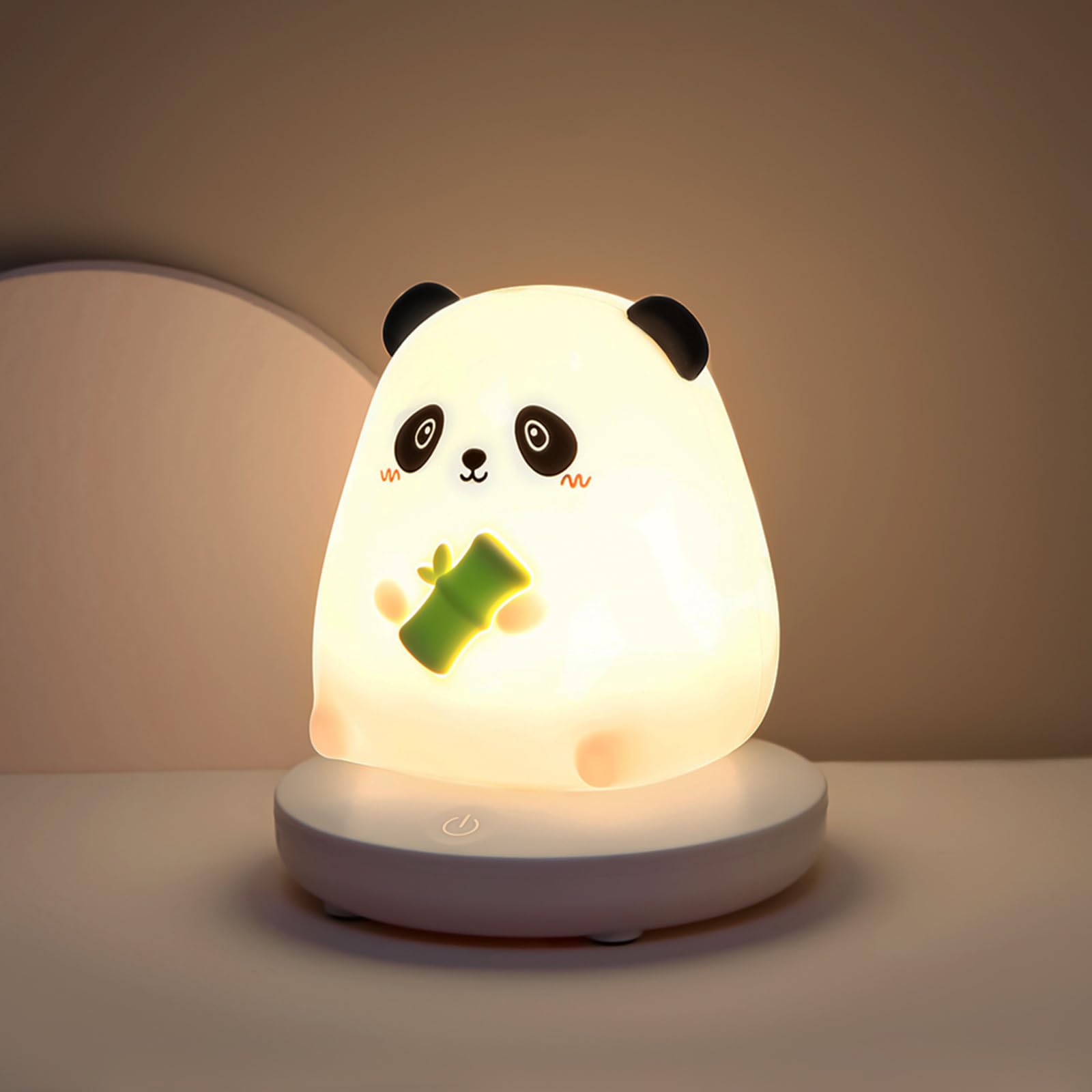twirush LED Children Night Light, Cute Panda Night Light Silicone Panda Nightlight with Touch Sensor, Squishy Panda Lamp with 3 Speed Adjustable Light, Kids Bedside Lamps for Bedroom