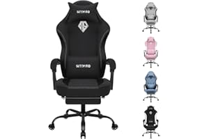 SITMOD Gaming Chair Fabric, Ergonomic Computer Chair with with Pocket Spring Cushion,Linkage Armrests and Footrest, Breathable Gamer Chair Lumbar Support Swivel Game Chair for Adults, MAX 350LBS