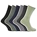 Mens 100% Cotton Ribbed Classic Socks (Pack of 6)