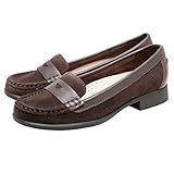 Hush Puppies Women's Motive Penny IIV Brown Suede Slip On Loafer Shoes