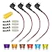 Gebildet 12V-24V Standard Add-a-Circuit Fuse Tap, ATS Medium Piggy Back Blade Fuse Holder with Wire Harness, 6 pcs Standard Fuse (3A 5A 7.5A 10A 15A 20A) and Fuse Puller (Pack of 4)