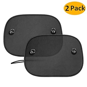 AumoToo Auto Zonneschaduw, 2 Pack Auto Zijruit Zonneschermen Universele Baby Zon Shades Blokkeren Schadelijke UV Stralen…