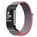 For Fitbit Charge 2 Band, Fintie Nylon Sport Loop Breathable Nylon Replacement Strap Wrist bands with Adjustable Closure for Fitbit Charge 2 HR Smart Fitness Tracker, Electric Pink
