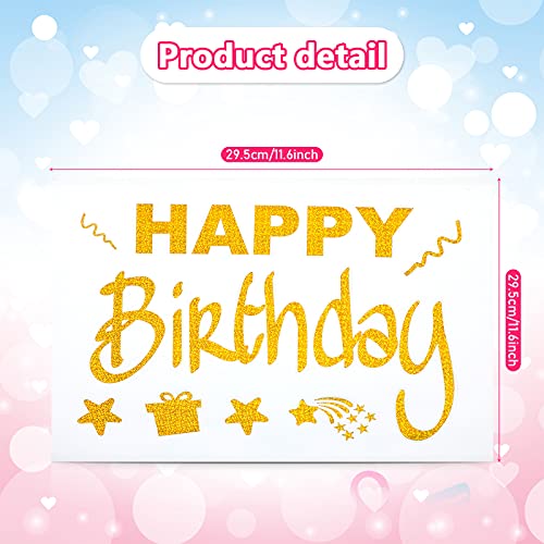 16PCS Happy Birthday Bobo Balloon Stickers - Black & Gold Decals For Party Decor