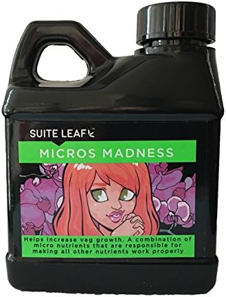 Organic Micros Madness Liquid Plant Fertilizer for Indoor Hydroponic Gardening, 250ml bottle
