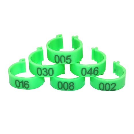 Adhere To Fly 100 Pcs Plastikbeinringe mit Nummer 1-100 für Hühnerfleisch Ente Geflügel 6 Farben