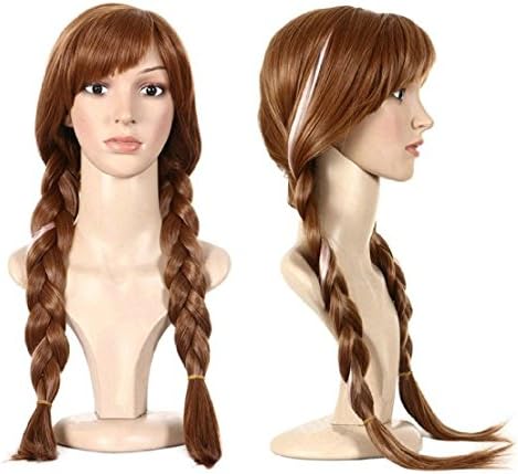 Free Hair Cap +Movie Cosplay Wig Party Wigs Brown Braid Wig Halloween Wig