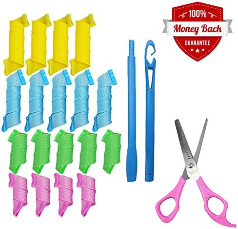 spiral curl rollers - new style spiral curling irons professional - spiral curling deluxe styling tools with 4 different colors/Magic Hair Spiral Rollers Curlers Styling &amp; 18pcs