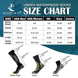 RANDY SUN Waterproof Hiking Socks, Unisex Dry Warm