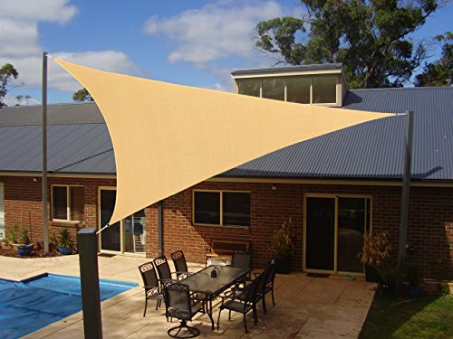 Heavy Duty Triangle Sun Shade Sail, UV Block Canopy Shelter for Outdoor Patio Garden Deck Backya ...