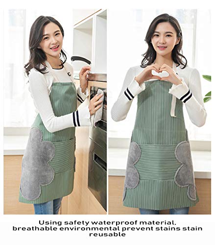 AARainbow 1 Pack Waterproof Oxford Cloth Adjustable Cooking Apron Easy to Use Chef Kitchen Smock Nail Bib Unisex Server Apron with 1 Big Pocket for Chef Women Kids Teen Girls Kids Men (Gray) - Thumbnail 2