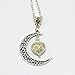 KeyZone Women Fluorescence Glow in The Dark Crescent Moon Heart Necklace Jewelry Purple