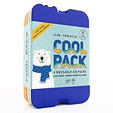 [NEW] Ice Packs for Lunch Box - Freezer Packs - Original Cool Pack | Slim & Long-Lasting Ice Pack for your Lunch or Cooler Bag (4pk)