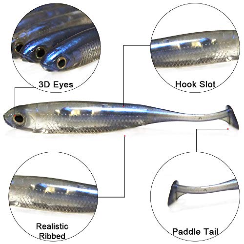 Dr.Fish Softbait Wiggle Shad Soft Plastic Swimbait Fishing Lure