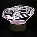 E-vendor LED Night Light, 3D Visual Desk Lamps with 7 Color Changing Lights Touch Button, Car Shape Best Gift for Kids (White)