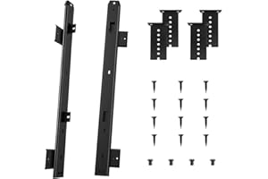 FRMSAET Heavy Duty 12/14/16/18 inches Thickness Steel Construction Ball Bearing Keyboard Slides Keyboard Drawer Slides Tray Accessories Cabinet Furniture Hardware Rails (18 inches, Black)