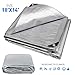 10'x14' Silver Hercules Tent Shelter Tarp Cover Waterproof Tarpaulin Plastic Tarp Protection Sheet for Contractors, Camp