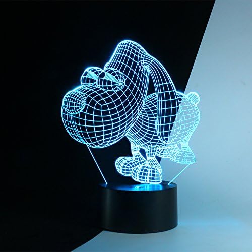 Urwise 3D Animal LED Night Light Lovely Dog Decorative Lights Children Bedroom with Touch Button 7 Colors Change USB Table Lamp for Friends Kids Family 1365