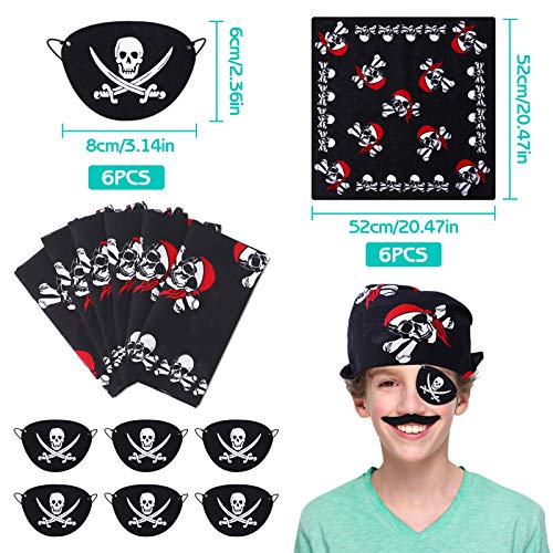 FORMIZON Piraten Zubehör Set, 86 Stück Kinder Piratenkapitän Augenklappe Piraten Bandana Schnurrbart Piraten Ringe… – Bild 5