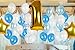 Treasures Gifted Happy First 1st Birthday Boy Decorations with Wonderland Supplies for Babys Banner Blue White and Gold Pom Poms Party Latex Foil Mylar Celebration Decor