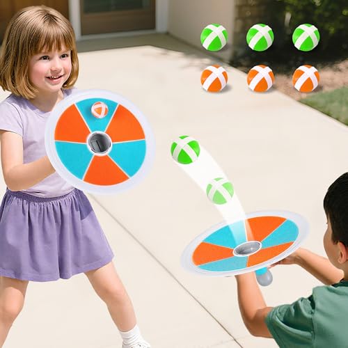 iPlay, iLearn Pop Stick Ball Game Outdoor Toys for Kids, Toss Chase Launching Ball Sports Game for Child Boys, Outside Yard Fun Family Activity, Cool Birthday Gifts for 3 4 5 6 7 8-12 Year Old Girls