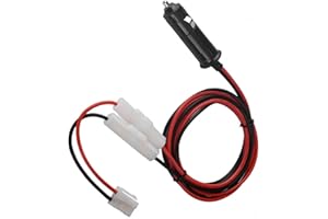 LUCKDANO 12v Ham Radio T Shape Power Cable Cord for Mobile Radio - Durable 1.5m Cigarette Lighter Cord with Double Fuse Prote