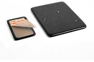 Karelian Heritage Regular Shungite Phone Plate Stickers Set 2 pcs | Shungite Protection Plates | Total Shield Shungite Sticker with Carbon Fullerenes | Authentic Shungite for Home Office S006