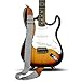 Guitar Strap Vintage Tweed 100% Cotton & Suede Leather Ends Strap with Pick Pocket For Bass, Electric & Acoustic Guitars (Black/Gray)