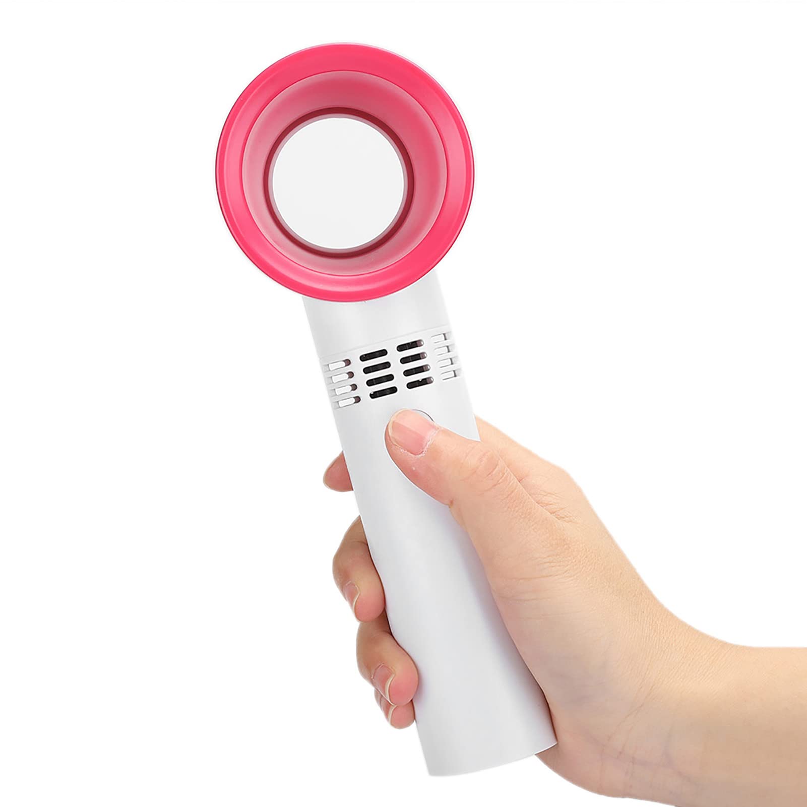 Cuifati ABS Portable Lightweight Mini USB Rechargeable Three Adjustment Speeds Bladeless Handheld Fan Handy Cooler for Home Outdoor for Children and Office Workers(White)