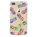 LUOLNH Slim Shockproof Clear Floral Pattern Soft Flexible TPU Back Cover Case Compatible with iPhone 7 Plus/8 Plus 5.5 inch -7 Color Pineapple