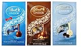 Lindt Lindor Chocolate Truffles 3 Flavor Variety Bundle, (1) each: Sea Salt Milk Chocolate, Hazelnut Milk Chocolate, Stracciatella White Chocolate (5.1 Ounces)