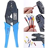 Hilitchi Professional Insulated Wire Terminals Connectors Ratcheting Crimper Tool for 22-10AWG