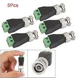 uxcell 5Pcs Coax CAT5 To CCTV Coaxial Camera BNC Male Video Balun Connector