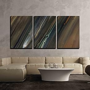 3 Piece Canvas Wall Art - Close Up Oil Paint - Modern Home Art Stretched and Framed Ready to Hang - 16"x24"x3 Panels