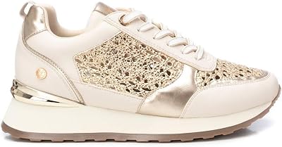 - Ténis femininos bege - calçado confortável e versátil - Moda casual - Modelo 14377701 (Tamanho: 38)