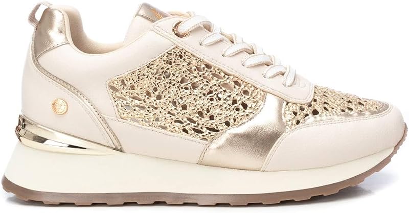 - Ténis femininos bege - calçado confortável e versátil - Moda casual - Modelo 14377701 (Tamanho: 38)