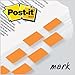 Post-it Flags, 50/Dispenser, 2 Dispensers/Pack, 1 in Wide, Orange (680-OE2)