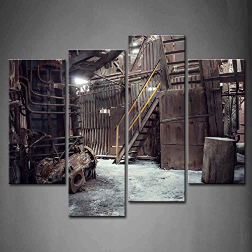 First Wall Art 4 Panel Wall Art Abandoned Factory Industrial