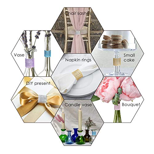 Napkin Rings, 50 Pack Plastic Gold Napkin Rings Silver Napkin Rings Buckles DIY Napkin Rings Bling Napkin Rings for Table, Desk, Wedding, Party, Dinner Decoration (Gold, Silver, Pink, Blue, Purple) - Thumbnail 3