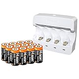 RCR123A Rechargeable Batteries(12 PCS) and Charger, Hixon 3.7V 700mAh RCR123A Li-ion Batteries for Arlo HD Security Cameras(VMC3030/VMK3200/VMS3330/3430/3530), UN CE Certified