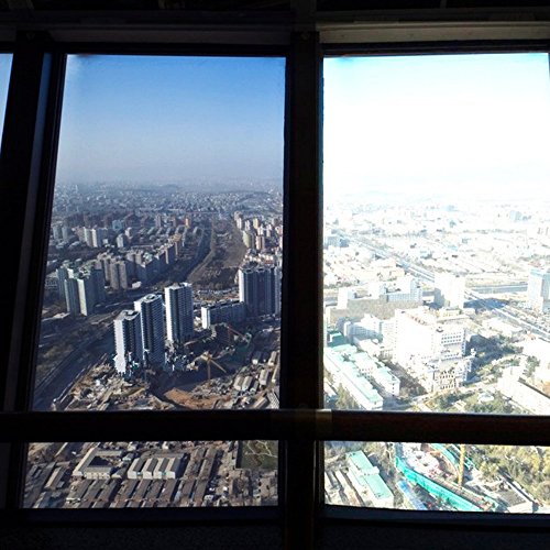 Soqool One Way Mirror Window Tint Daytime Privacy Window Film Self Static Privacy Solar Film Heat Contral and Anti-UV Mirrored Tint for Home/Office/Building Window Glass, 23" x 78.7"