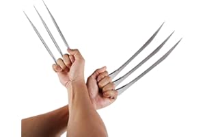 YANEN Wolverine Claws Realistic Plastic Cosplay Costume Props, Set of 2, Silver, One Size