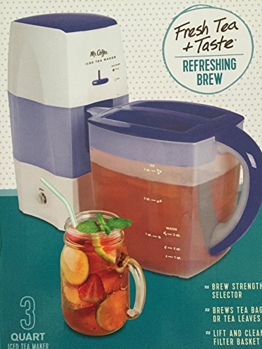 Click Here to See More Images Mr. Coffee Iced Tea Maker 3 Quart with Brew Strength Selector (Blue)
