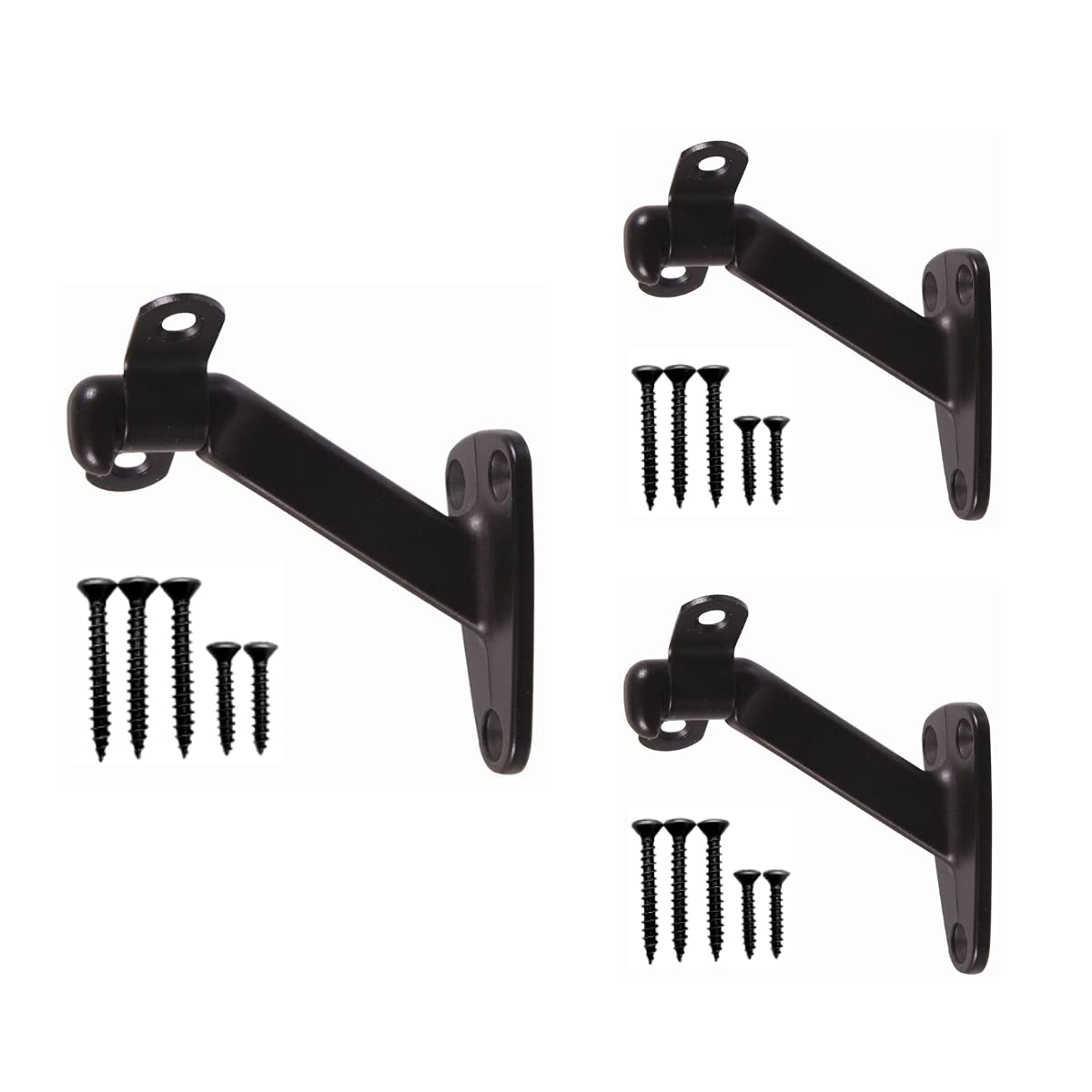 Heavy Duty Handrail Bracket Oil Rubbed Bronze Black, 3 Pack | HOWTOOL