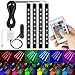 AMBOTHER 4X 12-Color 36-LED Car LED Interior Atmosphere Decorative Strip Lights, Glow Neon Floor Decoration Underdash Lighting Lamp Kits, with IR Wireless Remote Control & Car Charger DC 12V