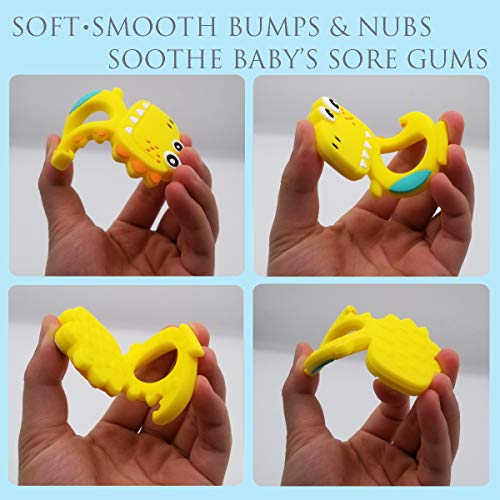 CANAY Dinosaur Teething Toys | Baby Teether Toys with Teether Pacifier Clip Holder | BPA-Free Molar Teether Toys | Best - Thumbnail 3