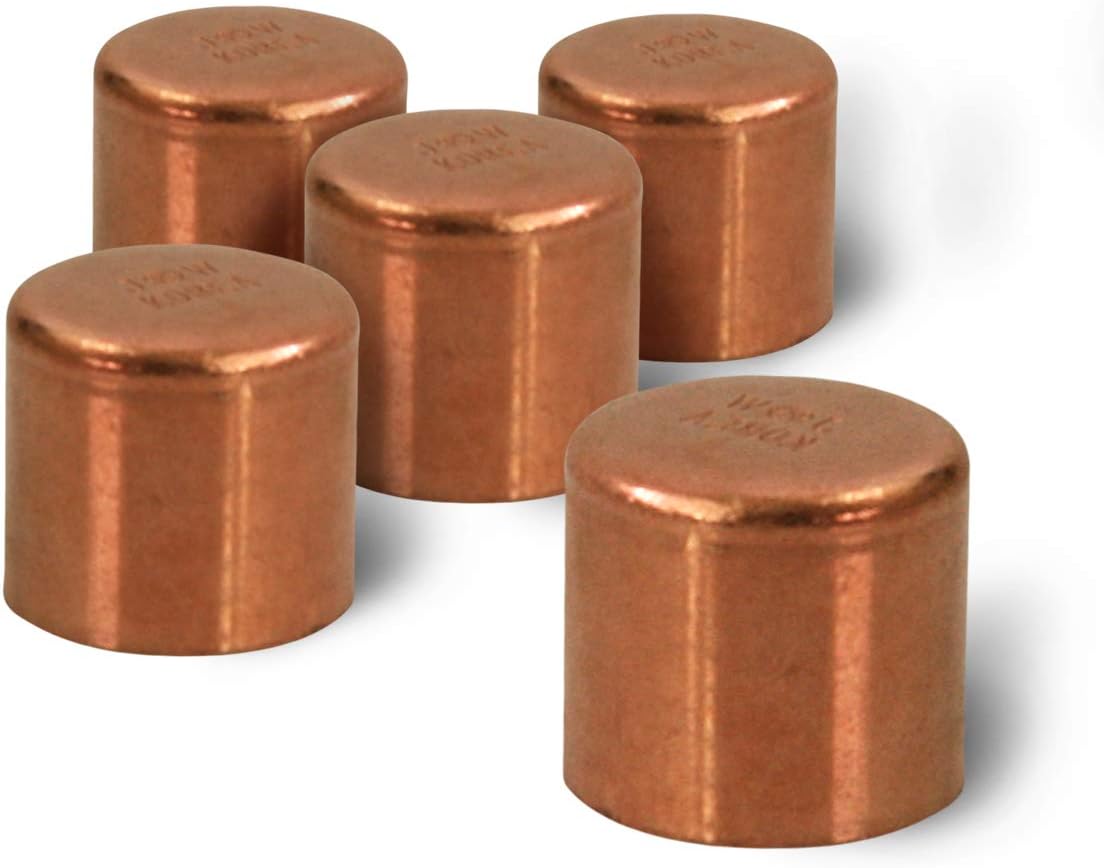 SUPPLY GIANT DUFD0036-5 Copper Sweat Plug End Cap Pipe Fitting, 1/4