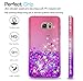 LeYi for Galaxy Note 5 Case with Tempered Glass Screen Protector [2 Pack] for Girls Women, Bling Sparkle Diamond Liquid Quicksand Flowing TPU Protective Phone Case for Galaxy Note 5 Pink/Purple