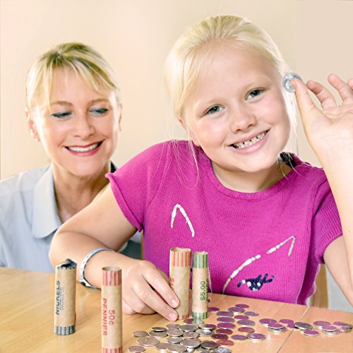 250 Coin Wrappers Made In USA - Preformed Paper Tubes - Assorted Sizes - 100 Quarters, 50 Pennies, 50 Nickels and 50 Dimes