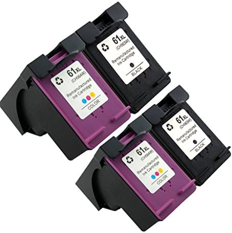 INKARENA Remanufactured replacement for HP 61 XL High Yield CH564WN CH563WN Ink Cartridge for use in HP61 Deskjet 1000 1010 1050 1055 1056 1512 2050 2510 Printer,(2Black,2Color)